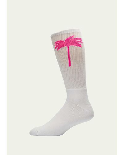 Palm Angels Palm Tree Crew Socks - Pink