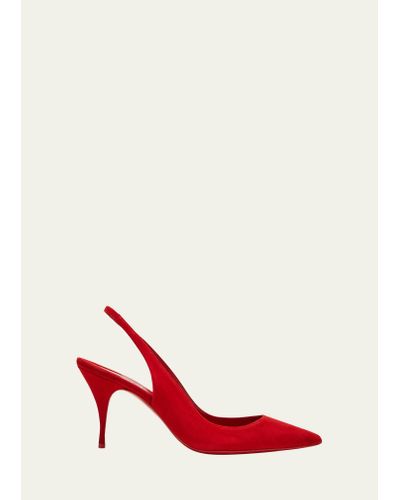 Christian Louboutin Clara Suede Red Sole Slingback Pumps