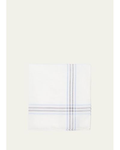 Simonnot Godard Plaid Stripe Handkerchief - Natural