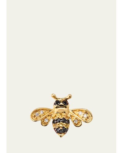 Sydney Evan 14k Gold Diamond & Sapphire Bee Stud Earring (single) - Natural