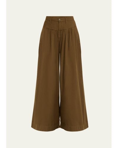 Bliss and Mischief Talise Super Wide-leg Cotton Poplin Pants - Natural