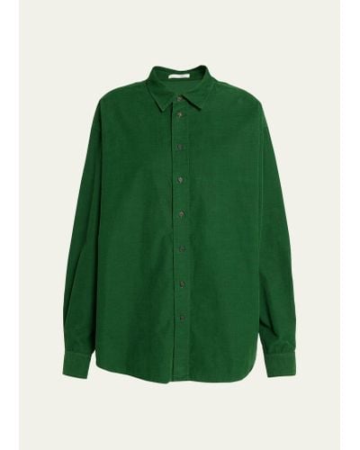 The Row Penna Oversized Shirt Jacket - Green