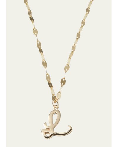 Lana Jewelry Micro Cursive Initial Necklace - Natural