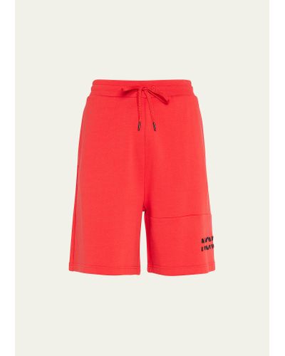 Moncler Logo Sweat Shorts - Red