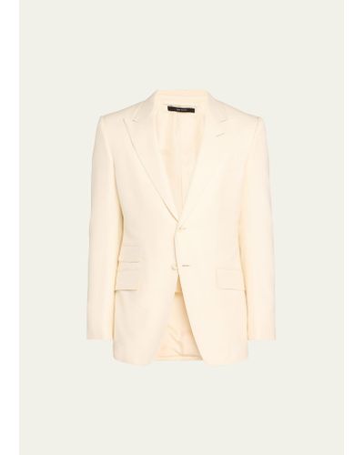 Tom Ford O'connor Textured Silk Dinner Jacket - Natural