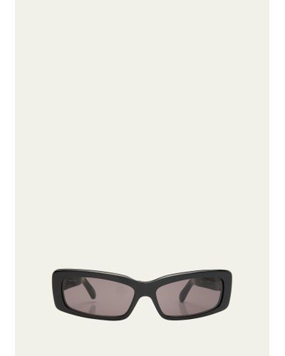 Balenciaga Bb0286s Acetate Rectangle Sunglasses - White