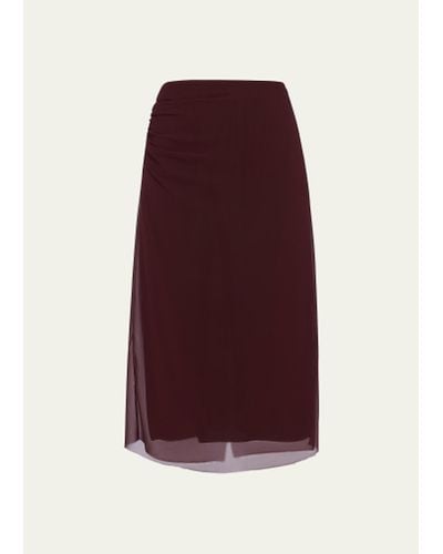 Prada Georgette Midi Skirt - Purple