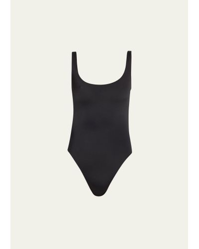 Norma Kamali Super Low Lace-back One-piece Swimsuit, Black