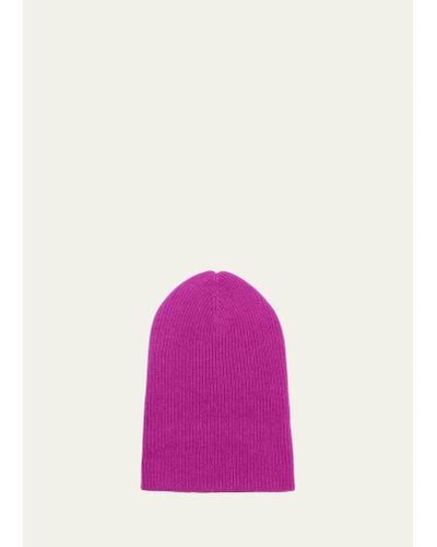 The Elder Statesman Cashmere Rib-knit Beanie Hat - Pink