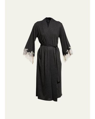 Natori Luxe Shangri-la Knit Robe - Black
