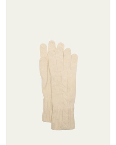 Loro Piana Short Knit Cashmere Gloves - Natural