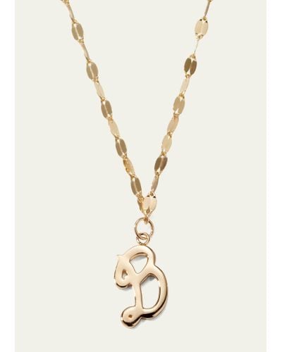 Lana Jewelry Micro Cursive Initial Necklace - Natural