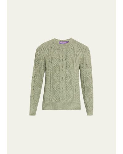 Ralph Lauren Cable Cashmere Sweater - Green