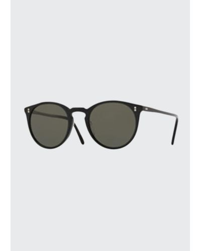 Oliver Peoples O'malley Round Acetate Sunglasses - Black