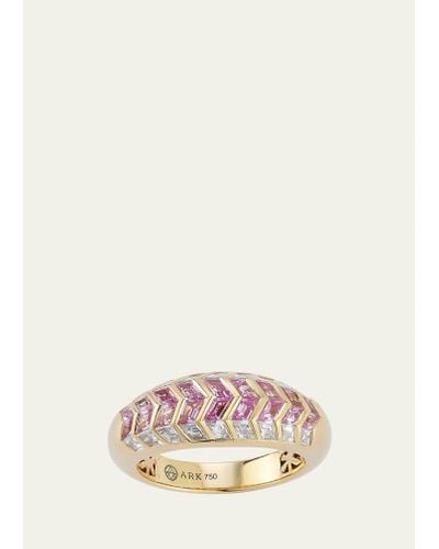 ARK Fine Jewelry Rose Pink Sapphire And Diamond Aurora Stacking Ring - Natural
