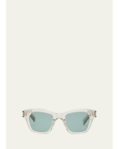 Saint Laurent Sl 592 Acetate Square Sunglasses - Natural