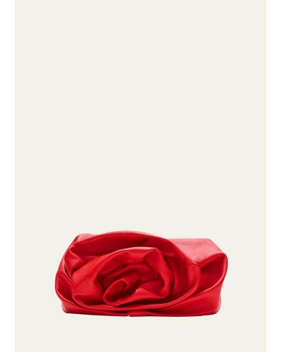 Burberry Rose Leather Clutch Bag - Red