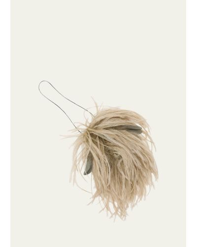 Indress Ostrich Feather Brooch - Natural