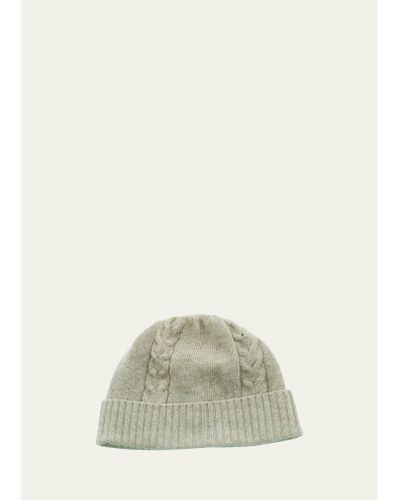 Bergdorf Goodman Cable-knit Beanie Hat - Green