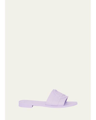 Moncler Mon Rubber Logo Flat Slide Sandals - Purple