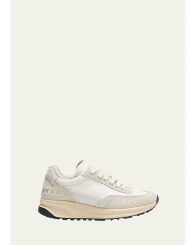 Common Projects Bicolor Suede Track Sneakers - Natural