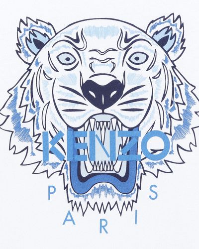 KENZO Cotton Tiger Logo Print T-shirt in White for Men - Lyst