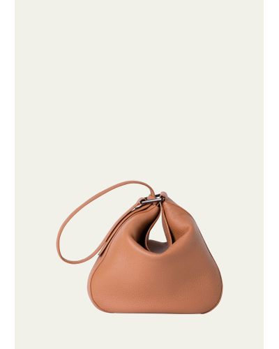 Akris Anna Medium Leather Hobo Bag - Natural