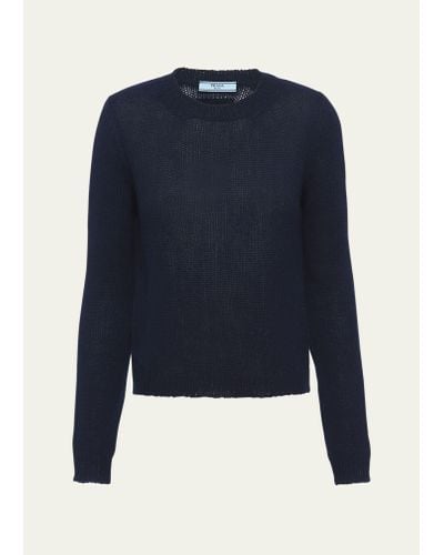 Prada Long Sleeve Cashmere Sweater - Blue