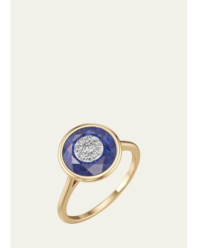 Bhansali 18k Stone And Brilliant Diamond Ring - Blue