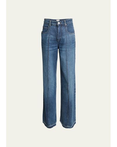 Isabel Marant Noldy Wide-leg Pintuck Jeans - Blue