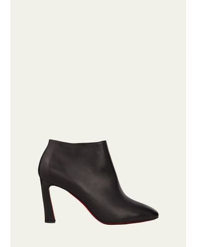 Christian Louboutin Eleonor Red Sole Ankle Booties - Black