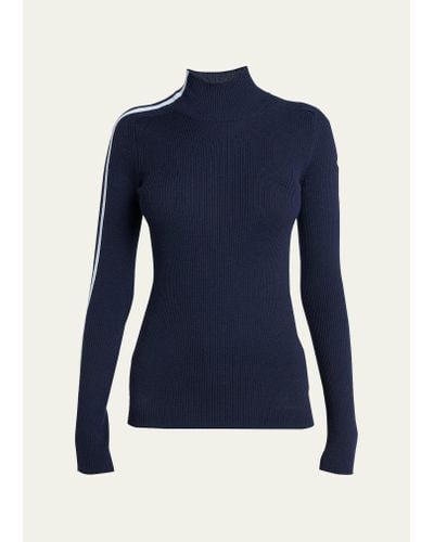 Moncler Virgin Wool Turtleneck Sweater - Blue