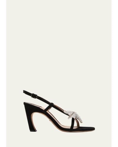 Chloé Oli Suede Bow Slingback Sandals - Natural