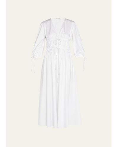 Altuzarra Donrine Self-tie Midi Dress - White