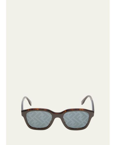 Fendi Ff-lens Bi-layer Acetate Square Sunglasses - White
