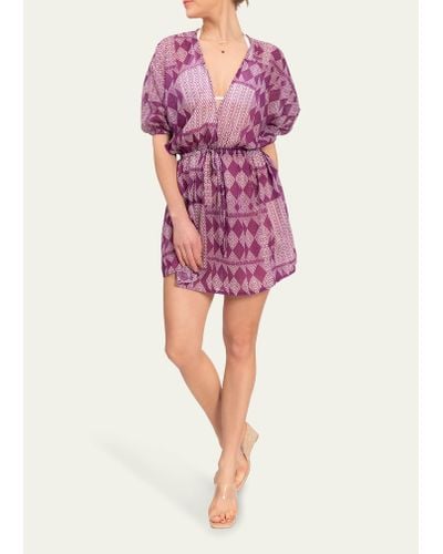 EVERYDAY RITUAL Bailee V-neck Coverup Tunic - Pink