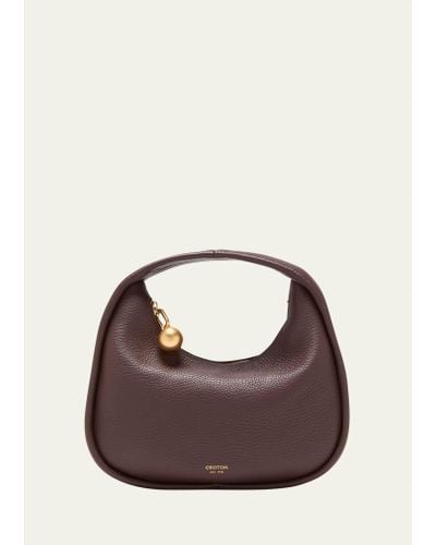 Oroton Clara Leather Top Handle Mini Bag - Brown