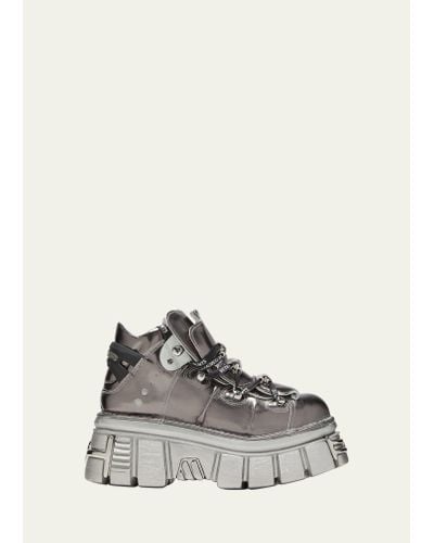 Vetements X New Rock Platform Fashion Sneakers - Metallic