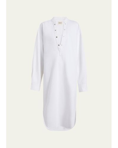 Khaite Seffi Denim Midi Dress - White