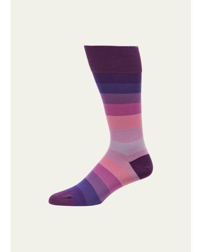Paul Smith Gradient Stripe Crew Socks - Purple