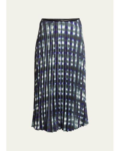 Proenza Schouler Piper Pleated A-line Midi Skirt - Blue