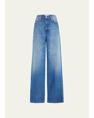 Officine Generale Romy High Rise Wide Baggy Jeans - Blue