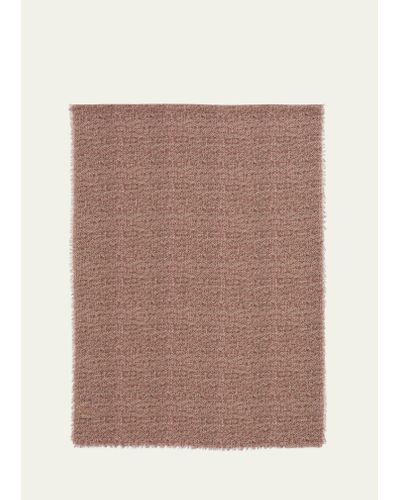ALONPI Wool Geometric-print Scarf - Brown