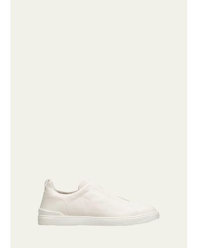 ZEGNA Triple Stitch Low-top Sneakers - Natural