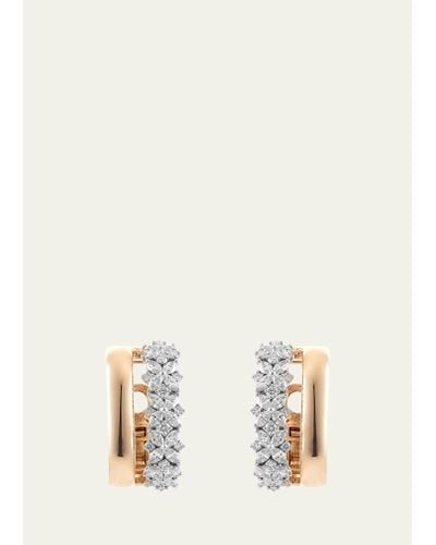YEPREM 18k Gold Diamond Hoop Earrings - Natural