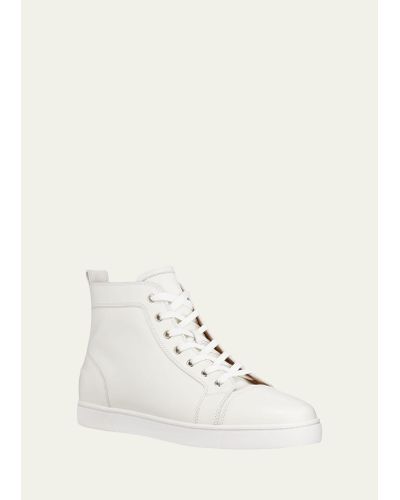Christian Louboutin Louis Leather High-top Sneakers - Natural