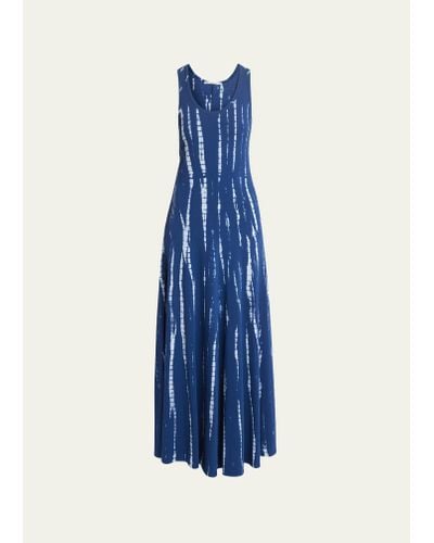 Proenza Schouler Nikki Tie-dye A-line Maxi Dress - Blue