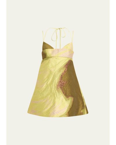 Jonathan Simkhai Rozlyn Abstract Jacquard Mini Dress - Yellow