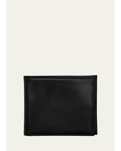 Abas Cordovan Slim Leather Bifold Wallet - Black