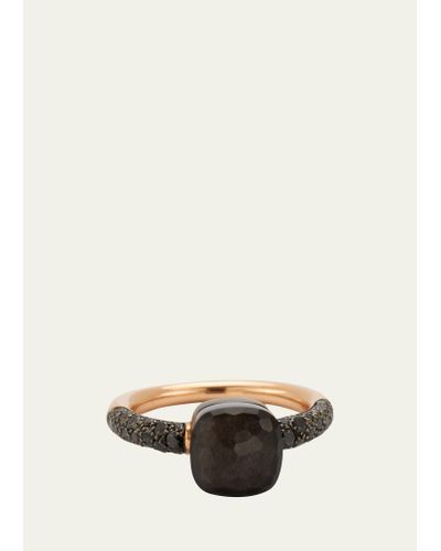 Pomellato Nudo Petite 18k Gold/titanium Ring With Obsidian & Black Diamond - Multicolor